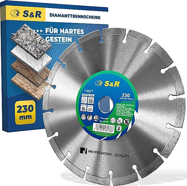 S&R Diamanttrennscheibe Industrie-Qualität, Trennscheibe 230 mm, lasergesch günstig online kaufen