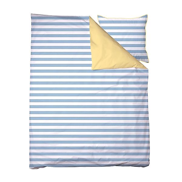Bettwäsche dormabell Satin 5311001 Streifen wende blau gelb 135x200 günstig online kaufen