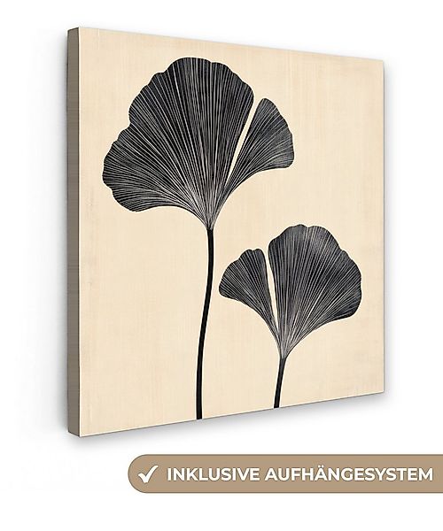 OneMillionCanvasses® Leinwandbild Blätter - Minimalistisch - Schwarz, Fotod günstig online kaufen