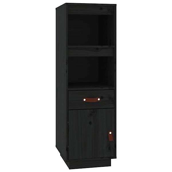 vidaXL Highboard Schwarz 34x40x108,5 cm Massivholz Kiefer 820156 günstig online kaufen
