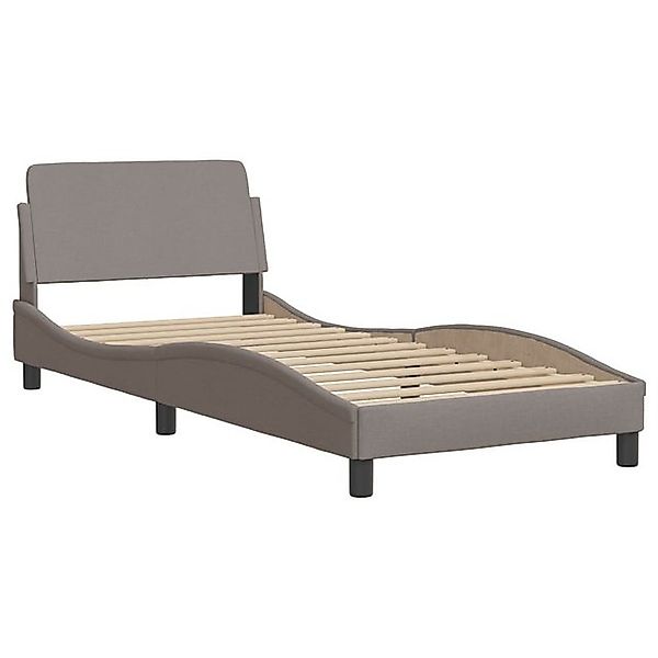 furnicato Bettgestell mit Kopfteil "Dover" Taupe 80x200 cm Stoff (1-tlg) günstig online kaufen