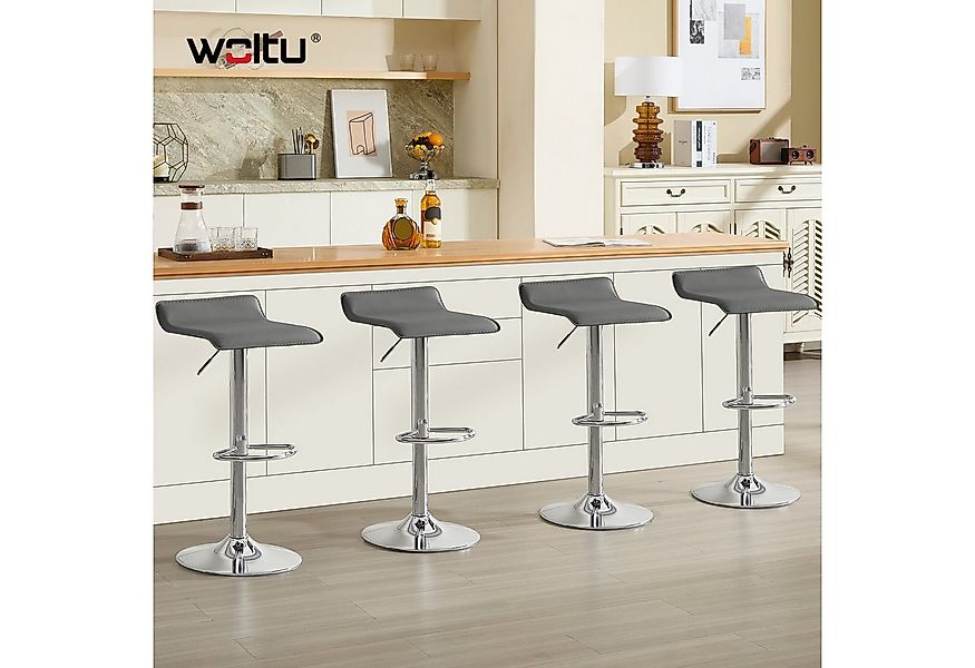 Woltu Barhocker (1 St), Design Hocker stufenlose Höhenverstellung Kunstlede günstig online kaufen