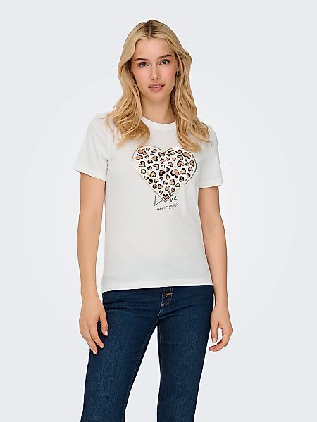 ONLY Kurzarmshirt "ONLTANYA LIFE REG S/S LEO PRINT TOP JRS" günstig online kaufen
