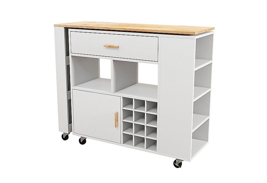 COSTWAY Küchenwagen, mit ausziehbarer Arbeitsplatte & Rollen, Schublade, We günstig online kaufen