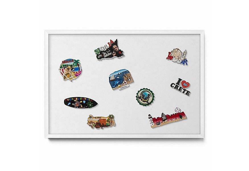 Tulup Magnettafel mit weißem Rahmen, Magnettafel mit Farbvariationen, Wandt günstig online kaufen