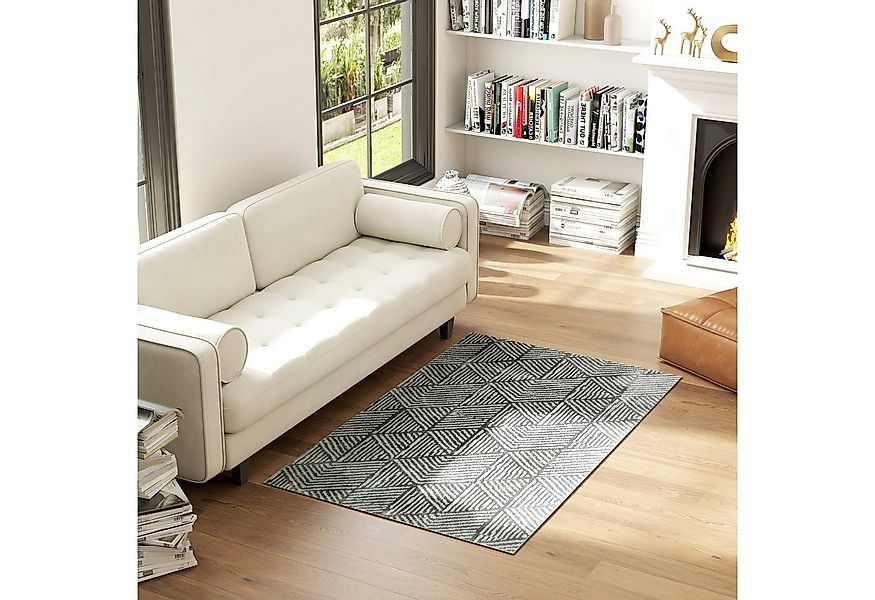 HOMCOM Teppich waschbar, Rechteckig, Höhe: 15 mm, für Wohnzimmer, Schlafzim günstig online kaufen