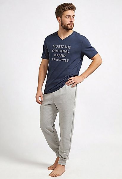 MUSTANG Schlafanzug OLE Pyjama-Set T-Shirt Long Pants lange Hose Schlafkomb günstig online kaufen