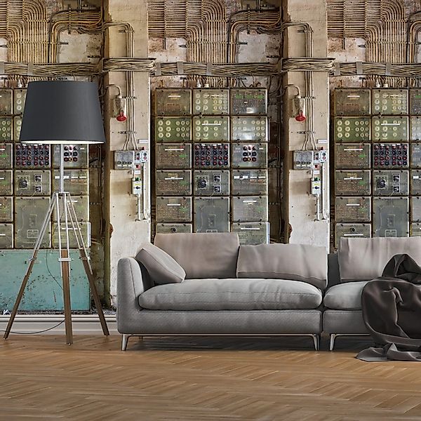 PROFHOME 392631-GU Fototapete 3D Matt Creme Beige Braun Blau 1,59 m x 2,8 m günstig online kaufen