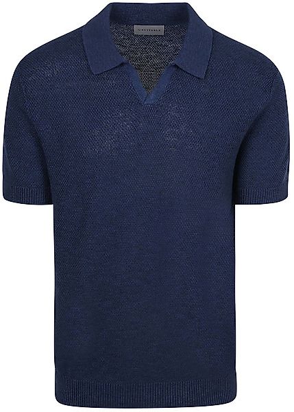 Suitable Poloshirt Riva Bean Linen Cotton Navy - Größe M günstig online kaufen