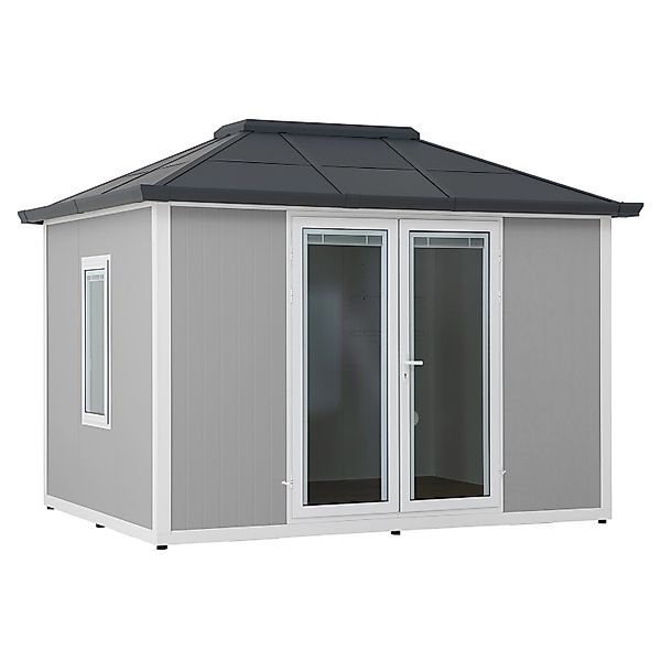 Sunjoy Gartenhaus Riga Alu/Stahl 302 cm x 386 cm Grau günstig online kaufen