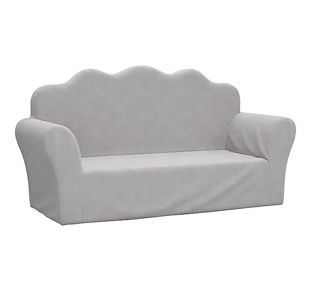 vidaXL Kindersofa, Kinder Schlafsofa 2-Sitzer Hellgrau Weich Plüsch günstig online kaufen