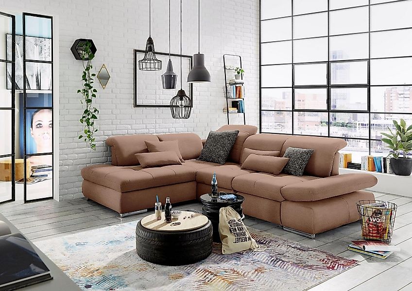set one by Musterring Ecksofa SO 4100 mit komfortablen Federkern und Kopfte günstig online kaufen
