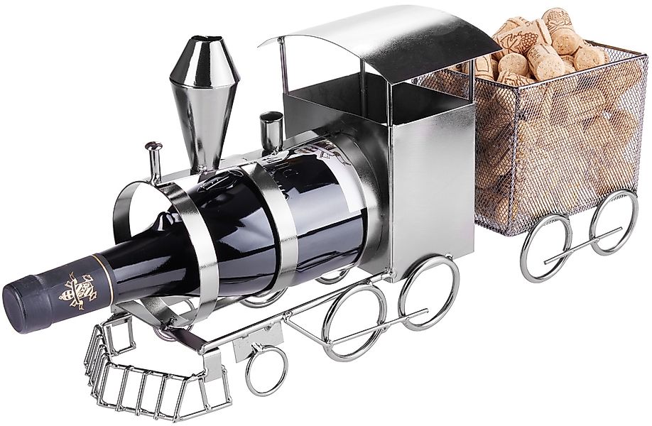 BRUBAKER Weinflaschenhalter Lokomotive mit Korkenbox, (inklusive günstig online kaufen