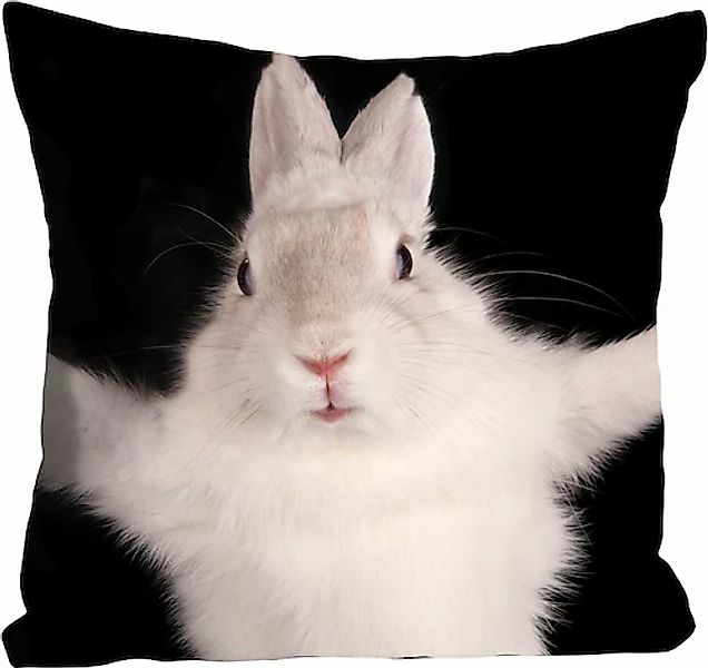 queence Dekokissen »Hugging Bunny«, Kissenhülle,Hase,Süß,Umarmen,Niedlich,K günstig online kaufen