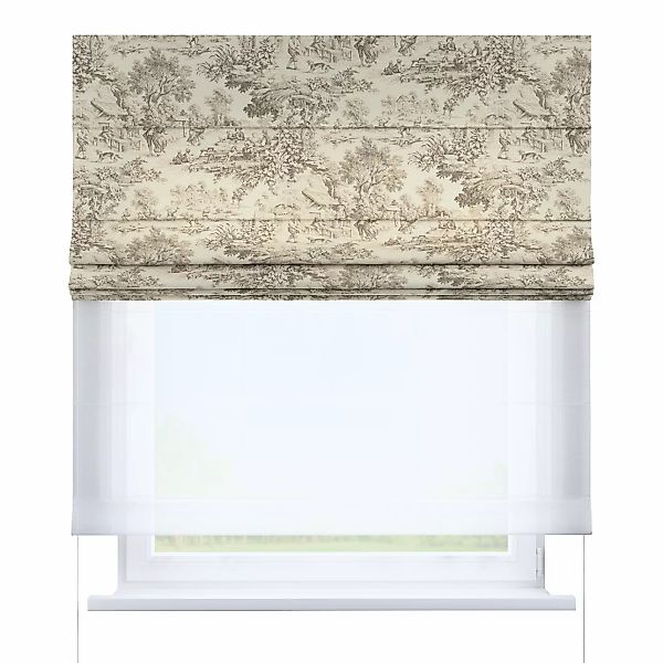 Dekoria Doppelraffrollo Duo, ecru-beige, 120 x 160 cm günstig online kaufen