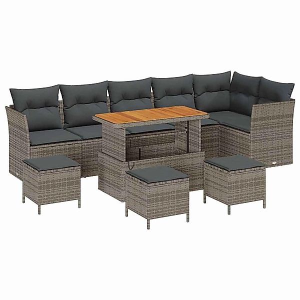 vidaXL Garten-Sofa-Set 10-Tlg Grau Poly Rattan 3361513 günstig online kaufen