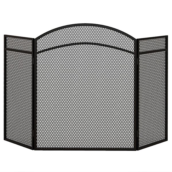 HOMCOM Kaminschutzgitter Klappbares Metall Schwarz 96L x 1B x 60H cm günstig online kaufen