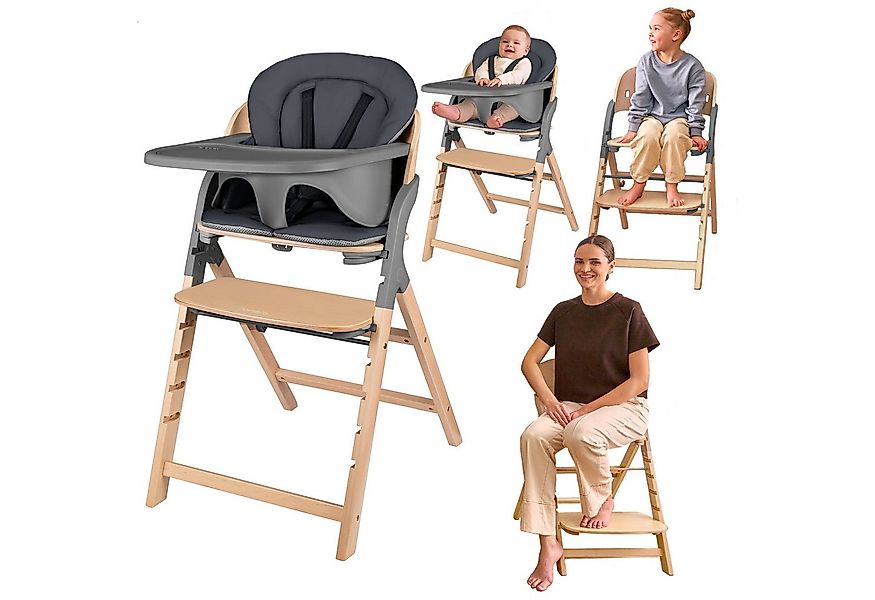 lionelo Hochstuhl MEGAN (Sitzkissen + Tablett), 3in1/mitwachsend/bis 110kg günstig online kaufen