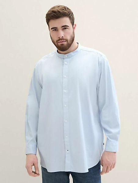 TOM TAILOR PLUS Langarmhemd Plus - Hemd mit Stehkragen günstig online kaufen