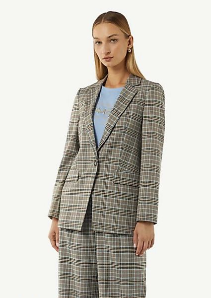 comma casual identity Blusenblazer Antaillierter Karo-Blazer günstig online kaufen