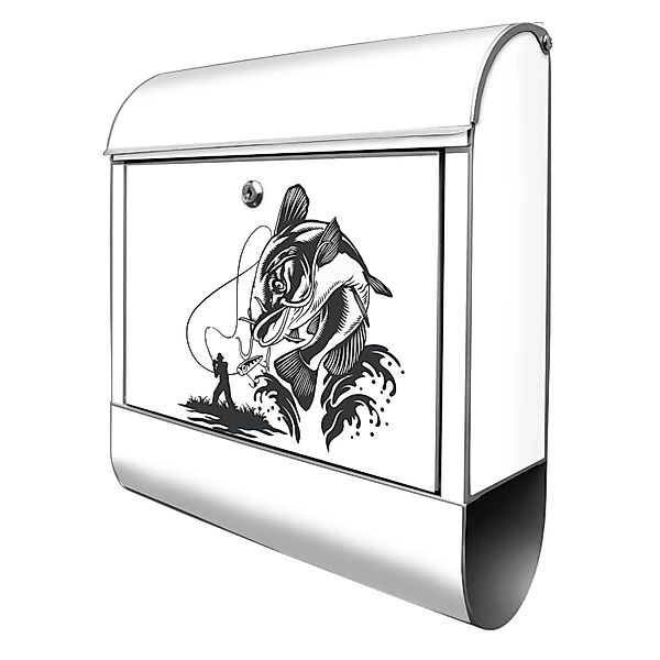 Banjado Design Briefkasten Silber Pulverbeschichtet 39x47x14cm 2 Schlüssel günstig online kaufen
