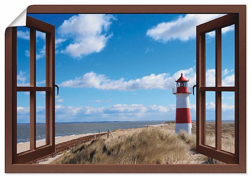 Artland Wandbild "Fensterblick - Leuchtturm Sylt", Fensterblick, (1 St.), a günstig online kaufen