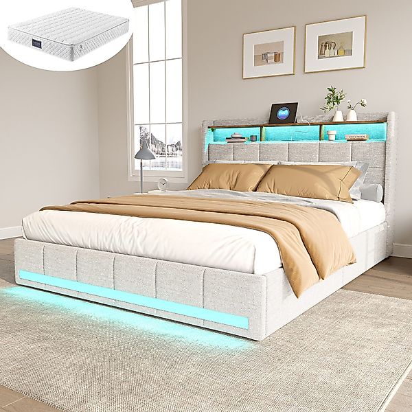 Furnishings Home Polsterbett Stauraumbett Doppelbett Jugendbett günstig online kaufen