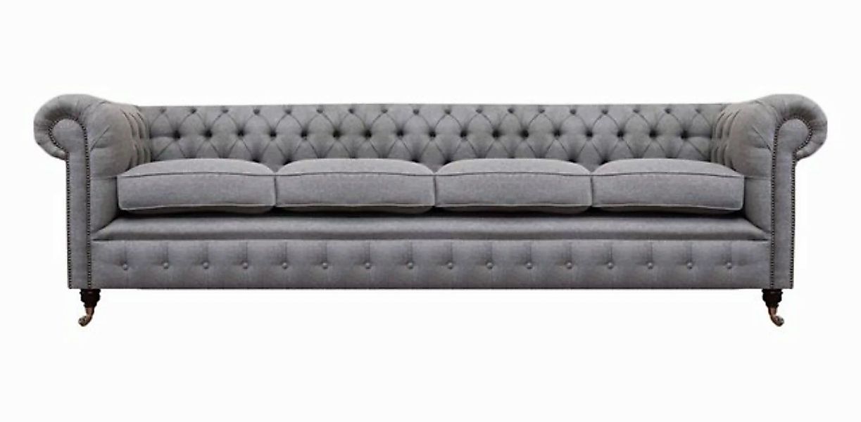 JVmoebel Chesterfield-Sofa Chesterfield Viersitzer Grau Sofa Couch Einricht günstig online kaufen