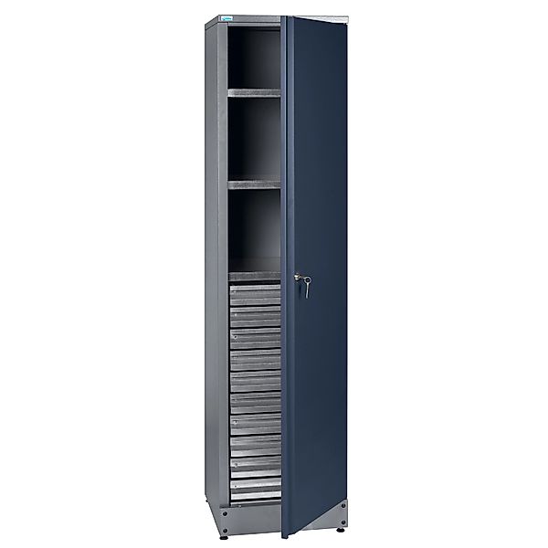 Küpper Materialschrank mit 1 Tür 10 Schubladen 180 cm Dunkelblau günstig online kaufen