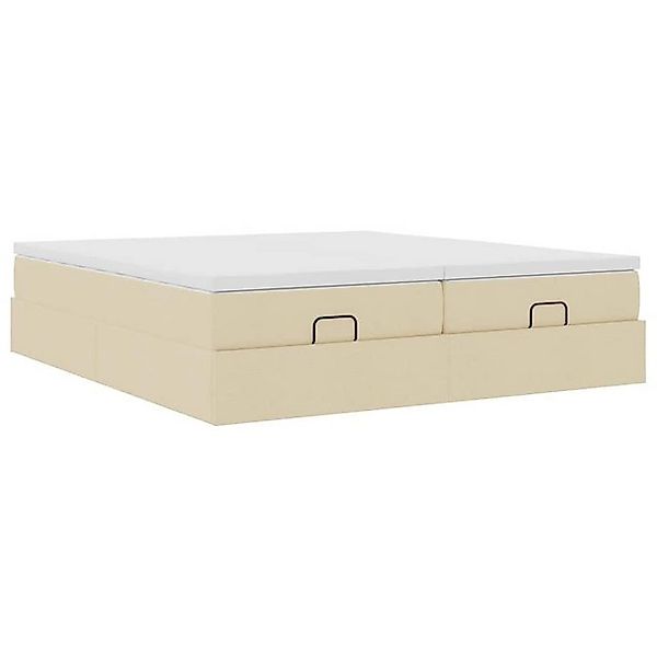 vidaXL Bett Ottoman-Bett mit Matratzen Creme 180x200 cm Stoff günstig online kaufen