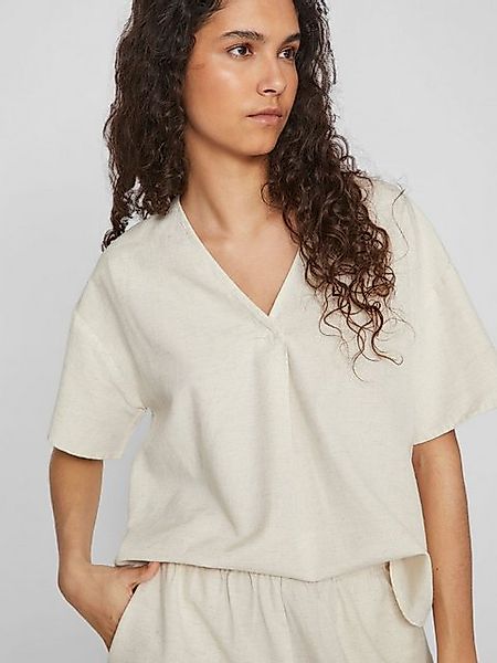 Vila Blusenshirt V-Ausschnitt mit Überlappung und Kurzarm VIPRISILLA V-NECK günstig online kaufen