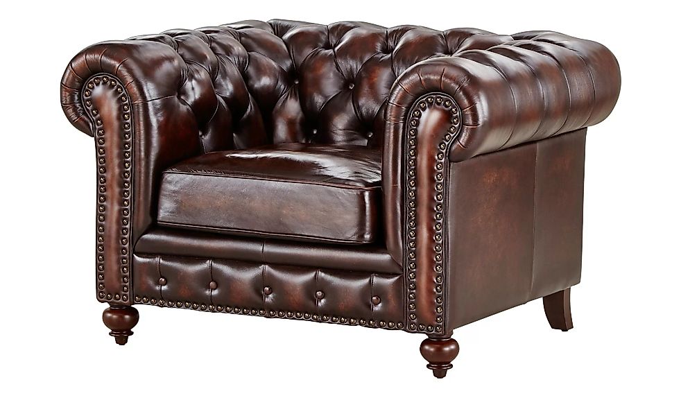 uno Sessel im Vintage-Look Chesterfield ¦ braun ¦ Maße (cm): B: 124 H: 80 T günstig online kaufen