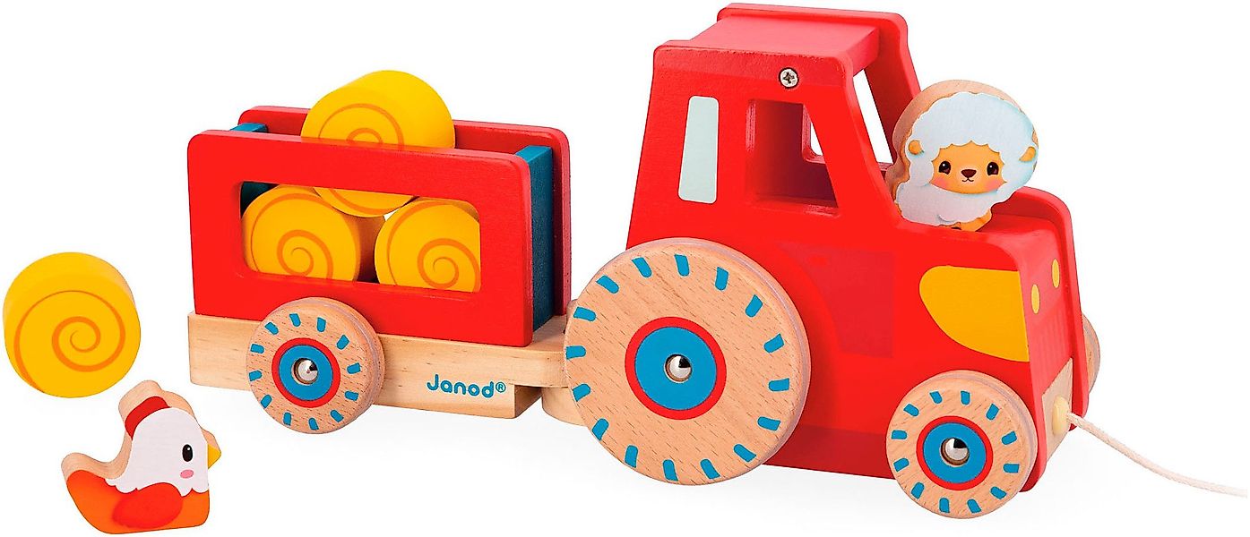 Janod Nachziehfahrzeug Bauernhof - Traktor, FSC®- günstig online kaufen
