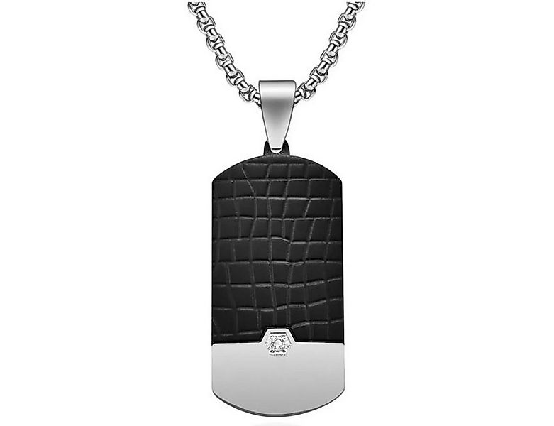 KARMA Kette mit Anhänger Herren Halskette Edelstahl Schwarz Silber Kette mi günstig online kaufen
