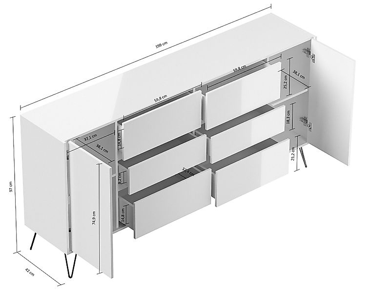 Magnolia Home Sideboard Sideboard Kommode Yako günstig online kaufen