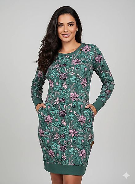 Ragwear Sweatkleid "MENITA FLOWERS O" Eingrifftaschen günstig online kaufen