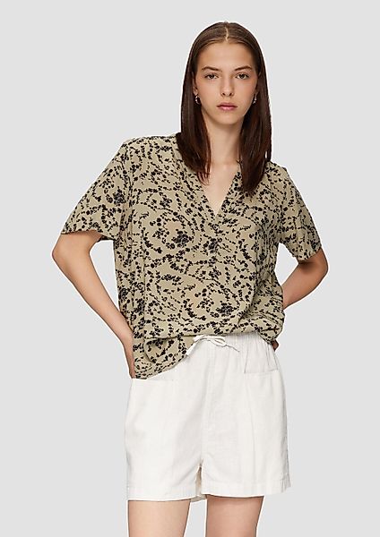 QS Kurzarmbluse Bluse Gemusterte Tunikabluse aus günstig online kaufen