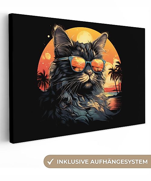 OneMillionCanvasses® Leinwandbild Retro - Katze - günstig online kaufen