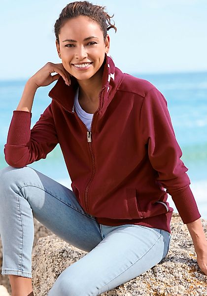 Elbsand Sweatjacke "Alvis", mit Logodruck am Kragen, bequeme Freizeitjacke günstig online kaufen