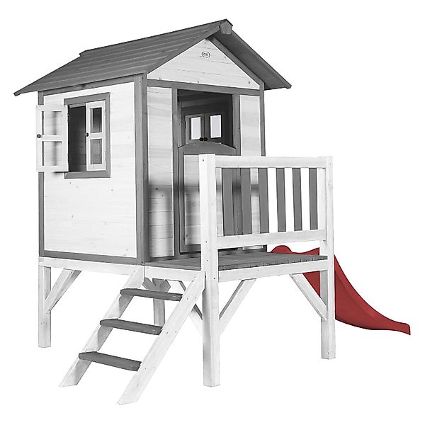 Axi Spielhaus Lodge XL Klassisch Weiß Rutsche Rot günstig online kaufen
