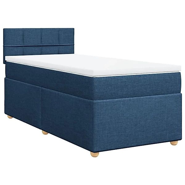 vidaXL Boxspringbett mit Matratze Blau 100x200 cm Stoff 3286597 günstig online kaufen