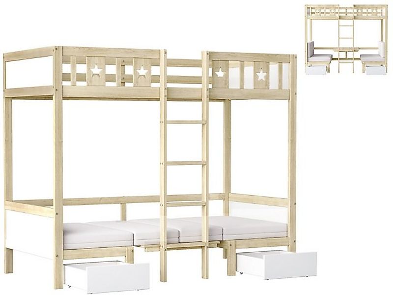SeedWave Etagenbett Multifunktionales Etagenbett mit Unterbett/Schreibtisch günstig online kaufen