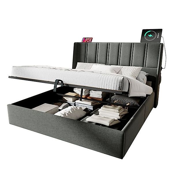 Flieks Polsterbett, Hydraulisches Doppelbett 160x200cm mit günstig online kaufen