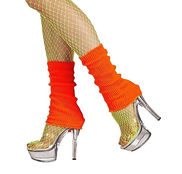 Boland Kostüm Retro-Beinstulpen neon-orange, Für warme Knöchel und einen he günstig online kaufen
