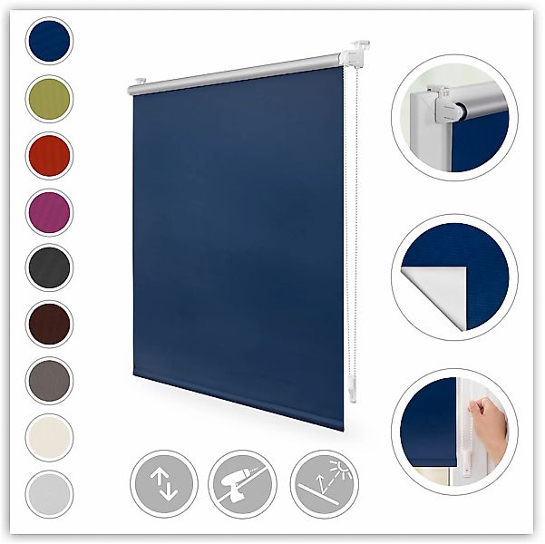 LICHTBLICK ORIGINAL Seitenzugrollo "Klemmfix Hitzeschutz" verdunkelnd Perlr günstig online kaufen