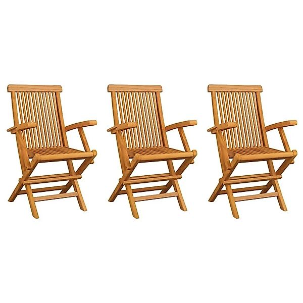 vidaXL Gartenstühle 3 Stk Massivholz Teak 312277 günstig online kaufen