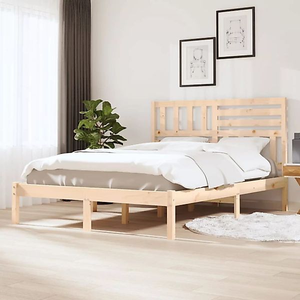 vidaXL Bettgestell Massivholzbett Kiefer 160x200 cm Doppelbett Bett Bettrah günstig online kaufen