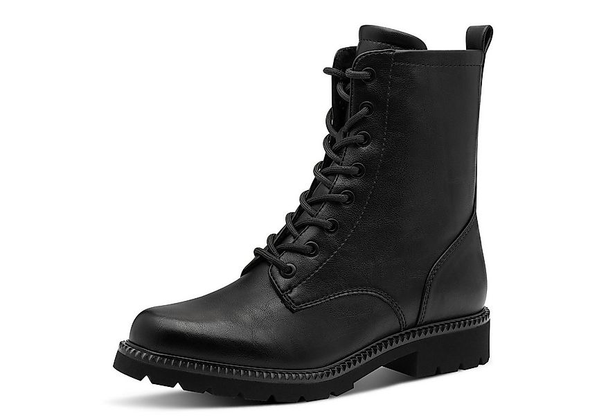 Tamaris Schnürstiefelette, Blockabsatz, Schnürboots mit Logoaufnäher an der günstig online kaufen
