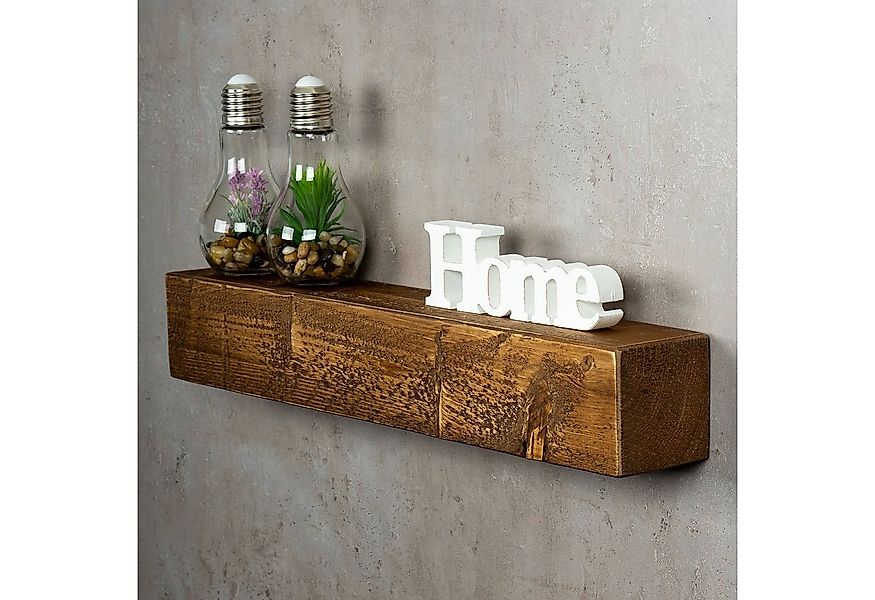 Levandeo® Wandregal, levandeo Wandregal Holz Massiv 60x10cm Nussbaum Farbig günstig online kaufen