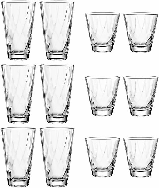 LEONARDO Gläser-Set "Trinkglas-Set TWIST, 12-teilig" Becher-Set, spülmaschi günstig online kaufen